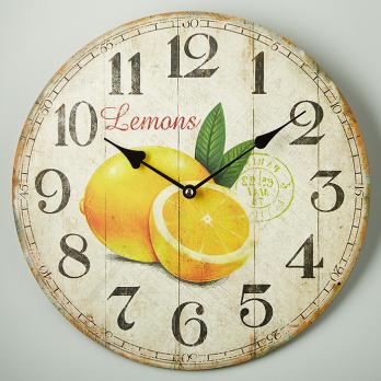 Часы настенные дерево лимон прованс круглые